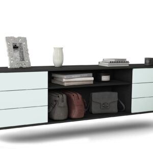 Lowboard Norfolk | hängend | Korpus Anthrazit | Front in Mint | 180x49x35cm (BxHxT)