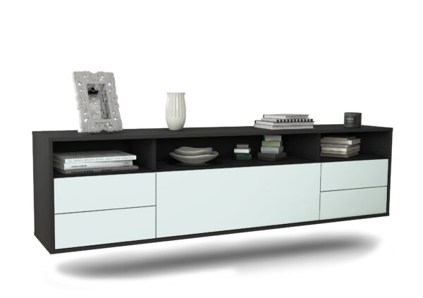 Lowboard Scottsdale | hängend | Korpus Anthrazit | Front in Mint | 180x49x35cm (BxHxT)