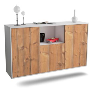 Sideboard Overland Park | hängend | Korpus Weiß | Front in Pinie Holz Optik | 136x79x35cm (BxHxT)