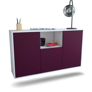 Sideboard Overland Park | hängend | Korpus Weiß | Front in Lila | 136x79x35cm (BxHxT)