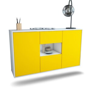Sideboard Tallahassee | hängend | Korpus Weiß | Front in Gelb | 136x79x35cm (BxHxT)