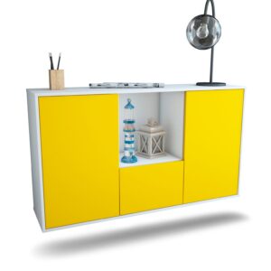 Sideboard Garden Grove | hängend | Korpus Weiß | Front in Gelb | 136x79x35cm (BxHxT)