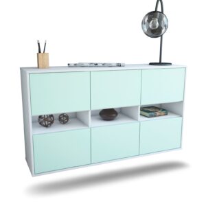 Sideboard Rockford | hängend | Korpus Weiß | Front in Mint | 136x79x35cm (BxHxT)