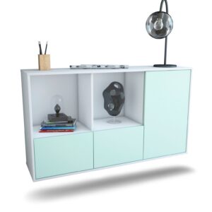 Sideboard Springfield | hängend | Korpus Weiß | Front in Mint | 136x79x35cm (BxHxT)