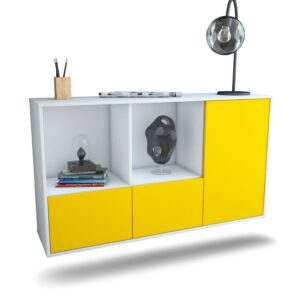 Sideboard Springfield | hängend | Korpus Weiß | Front in Gelb | 136x79x35cm (BxHxT)