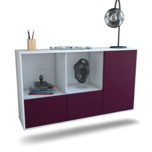 Sideboard Springfield | hängend | Korpus Weiß | Front in Lila | 136x79x35cm (BxHxT)
