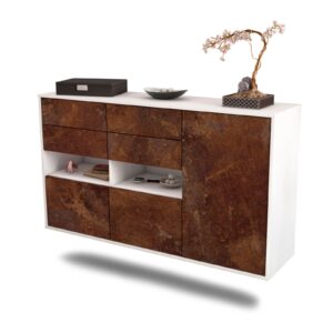 Sideboard Santa Rosa | hängend | Korpus Weiß | Front in Rost Optik | 136x79x35cm (BxHxT)