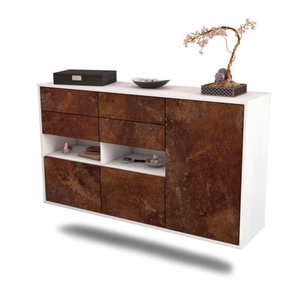 Sideboard Santa Rosa | hängend | Korpus Weiß | Front in Rost Optik | 136x79x35cm (BxHxT)