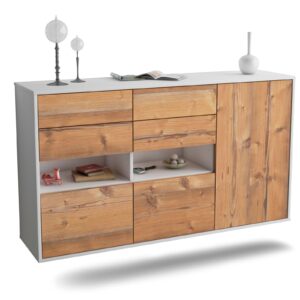 Sideboard Santa Rosa | hängend | Korpus Weiß | Front in Pinie Holz Optik | 136x79x35cm (BxHxT)