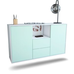 Sideboard Port St. Lucie | hängend | Korpus Weiß | Front in Mint | 136x79x35cm (BxHxT)