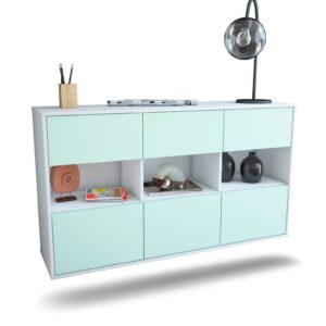 Sideboard Paterson | hängend | Korpus Weiß | Front in Mint | 136x79x35cm (BxHxT)