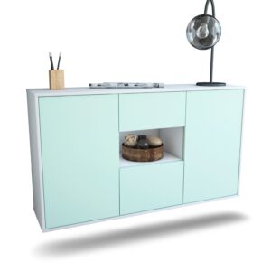 Sideboard Pasadena | hängend | Korpus Weiß | Front in Mint | 136x79x35cm (BxHxT)