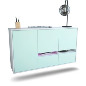 Sideboard Lancaster | hängend | Korpus Weiß | Front in Mint | 136x79x35cm (BxHxT)