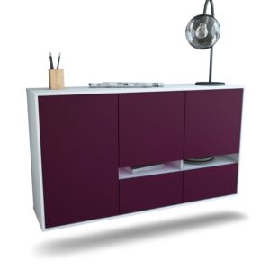Sideboard Lancaster | hängend | Korpus Weiß | Front in Lila | 136x79x35cm (BxHxT)