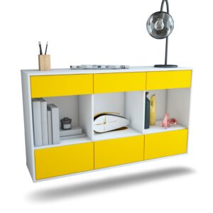 Sideboard Torrance | hängend | Korpus Weiß | Front in Gelb | 136x79x35cm (BxHxT)