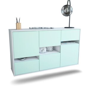 Sideboard Hayward | hängend | Korpus Weiß | Front in Mint | 136x79x35cm (BxHxT)