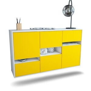 Sideboard Hayward | hängend | Korpus Weiß | Front in Gelb | 136x79x35cm (BxHxT)