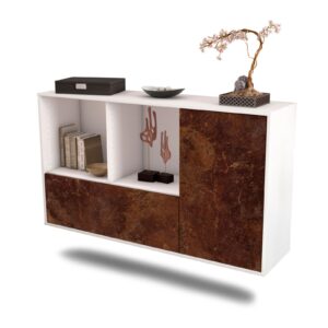 Sideboard Palmdale | hängend | Korpus Weiß | Front in Rost Optik | 136x79x35cm (BxHxT)