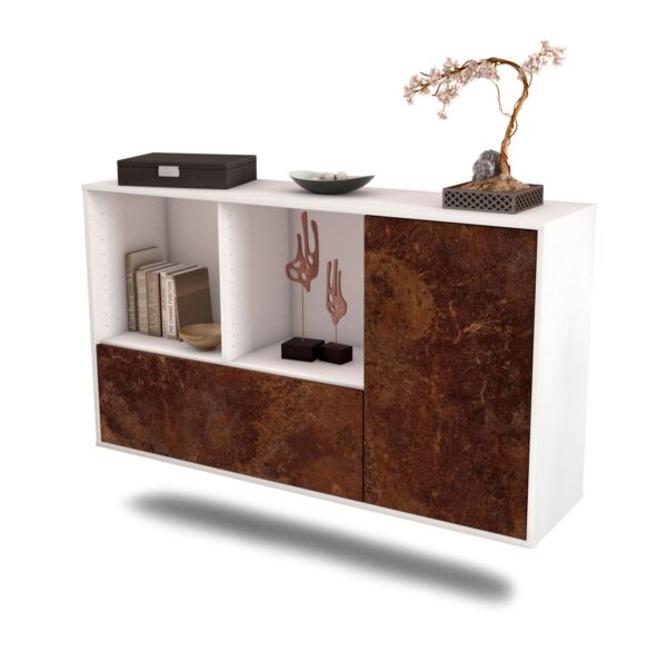 Sideboard Palmdale | hängend | Korpus Weiß | Front in Rost Optik | 136x79x35cm (BxHxT)