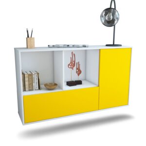 Sideboard Palmdale | hängend | Korpus Weiß | Front in Gelb | 136x79x35cm (BxHxT)