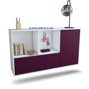 Sideboard Palmdale | hängend | Korpus Weiß | Front in Lila | 136x79x35cm (BxHxT)