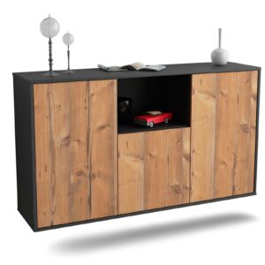 Sideboard Overland Park | hängend | Korpus Anthrazit | Front in Pinie Holz Optik | 136x79x35cm (BxHxT)