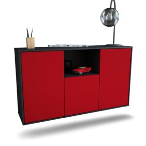 Sideboard Overland Park | hängend | Korpus Anthrazit | Front in Bordeaux | 136x79x35cm (BxHxT)