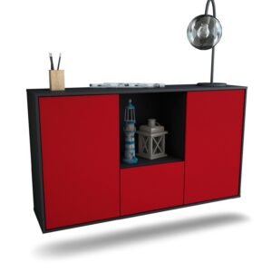 Sideboard Garden Grove | hängend | Korpus Anthrazit | Front in Bordeaux | 136x79x35cm (BxHxT)
