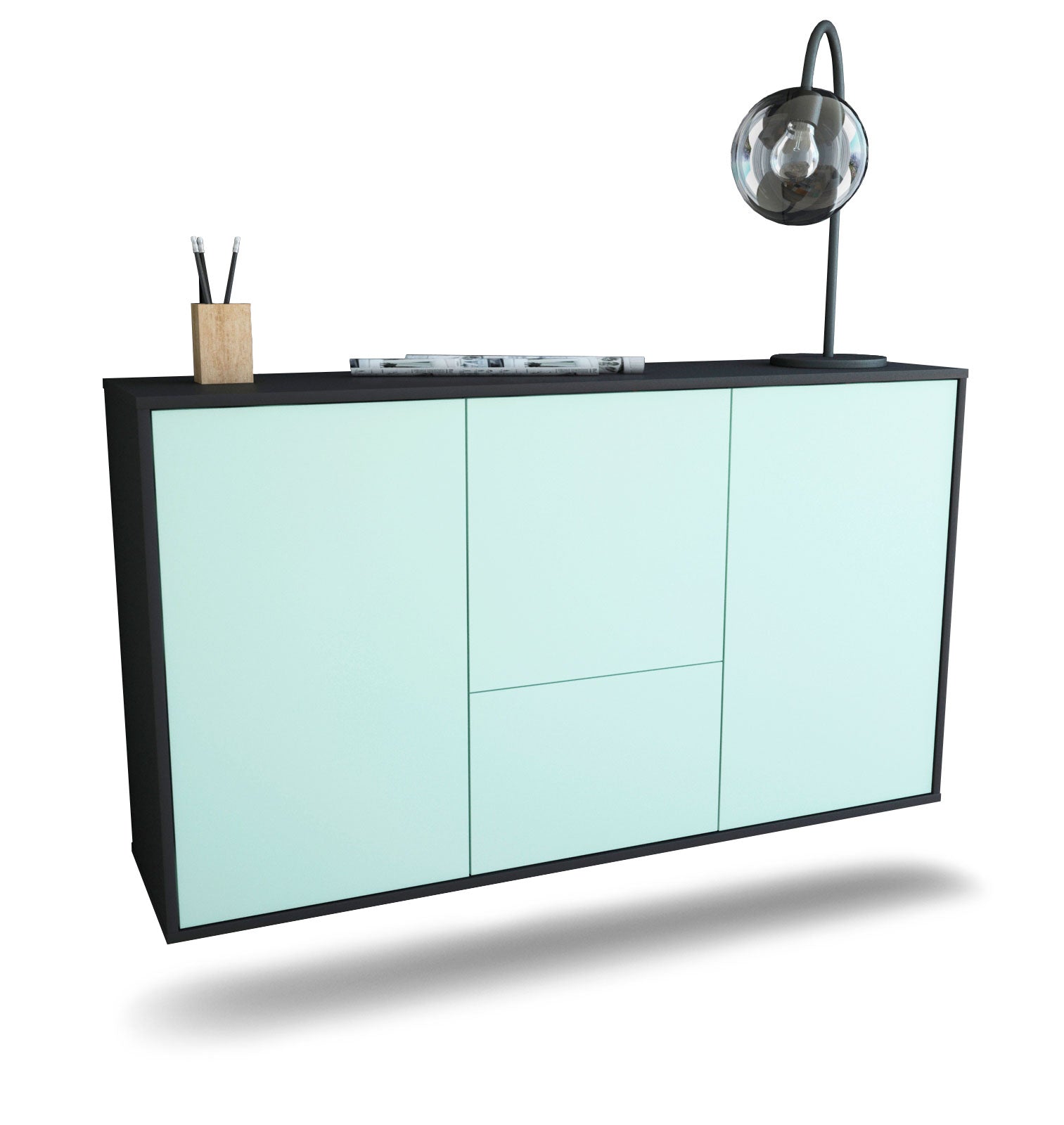 Sideboard Vancouver | hängend | Korpus Anthrazit | Front in Mint | 136x79x35cm (BxHxT) 1 Sideboard Vancouver | hängend | Korpus Anthrazit | Front in Mint | 136x79x35cm (BxHxT)