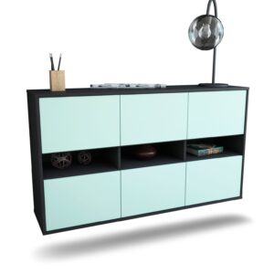 Sideboard Rockford | hängend | Korpus Anthrazit | Front in Mint | 136x79x35cm (BxHxT)