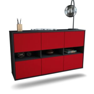 Sideboard Rockford | hängend | Korpus Anthrazit | Front in Bordeaux | 136x79x35cm (BxHxT)