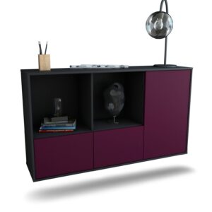 Sideboard Springfield | hängend | Korpus Anthrazit | Front in Lila | 136x79x35cm (BxHxT)