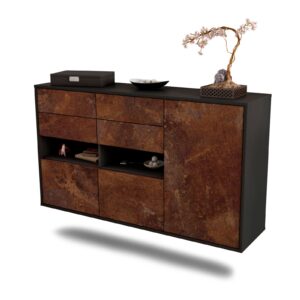 Sideboard Santa Rosa | hängend | Korpus Anthrazit | Front in Rost Optik | 136x79x35cm (BxHxT)