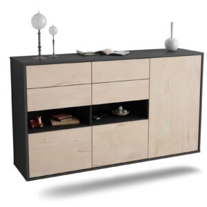 Sideboard Santa Rosa | hängend | Korpus Anthrazit | Front in Zeder Holz Optik | 136x79x35cm (BxHxT)
