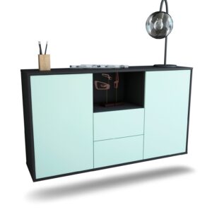Sideboard Port St. Lucie | hängend | Korpus Anthrazit | Front in Mint | 136x79x35cm (BxHxT)