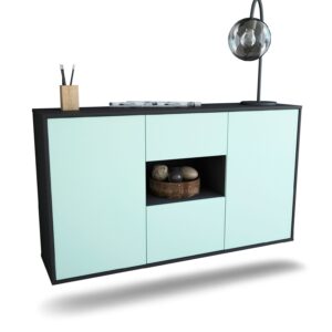 Sideboard Pasadena | hängend | Korpus Anthrazit | Front in Mint | 136x79x35cm (BxHxT)