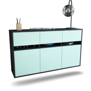 Sideboard Joliet | hängend | Korpus Anthrazit | Front in Mint | 136x79x35cm (BxHxT)