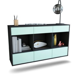 Sideboard Torrance | hängend | Korpus Anthrazit | Front in Mint | 136x79x35cm (BxHxT)