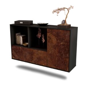 Sideboard Palmdale | hängend | Korpus Anthrazit | Front in Rost Optik | 136x79x35cm (BxHxT)