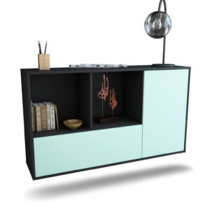 Sideboard Palmdale | hängend | Korpus Anthrazit | Front in Mint | 136x79x35cm (BxHxT)