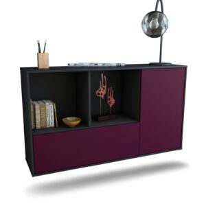 Sideboard Palmdale | hängend | Korpus Anthrazit | Front in Lila | 136x79x35cm (BxHxT)