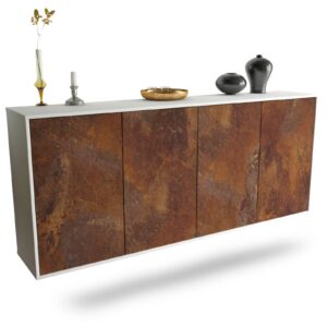 Sideboard Lakewood | hängend | Korpus Weiß | Front in Rost Optik | 180x79x35cm (BxHxT)