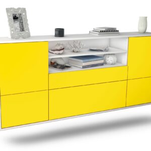 Sideboard Escondido | hängend | Korpus Weiß | Front in Gelb | 180x79x35cm (BxHxT)