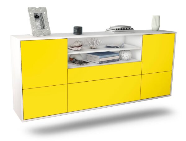 Sideboard Escondido | hängend | Korpus Weiß | Front in Gelb | 180x79x35cm (BxHxT)