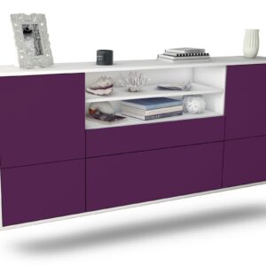 Sideboard Escondido | hängend | Korpus Weiß | Front in Lila | 180x79x35cm (BxHxT)
