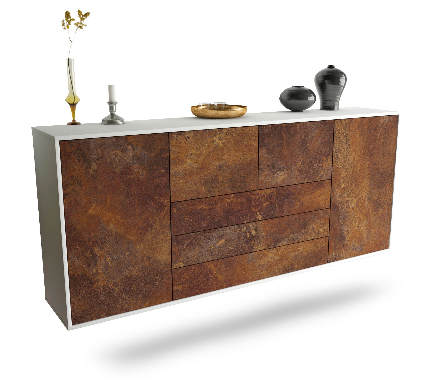 Sideboard Metairie | hängend | Korpus Weiß | Front in Rost Optik | 180x79x35cm (BxHxT) 1 Sideboard Metairie | hängend | Korpus Weiß | Front in Rost Optik | 180x79x35cm (BxHxT)