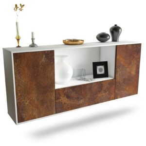 Sideboard Fort Collins | hängend | Korpus Weiß | Front in Rost Optik | 180x79x35cm (BxHxT)