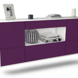 Sideboard East Los Angeles | hängend | Korpus Weiß | Front in Lila | 180x79x35cm (BxHxT)