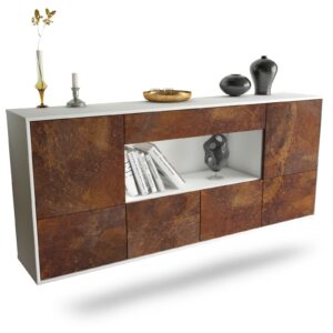 Sideboard Fullerton | hängend | Korpus Weiß | Front in Rost Optik | 180x79x35cm (BxHxT)