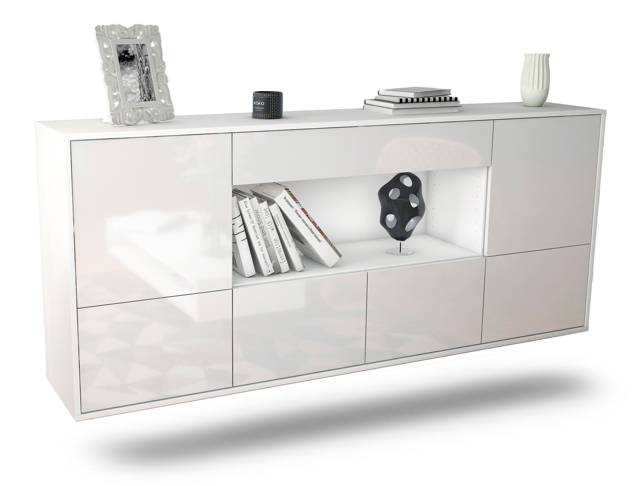 Sideboard Fullerton | hängend | Korpus Weiß | Front in Hochglanz Weiß | 180x79x35cm (BxHxT) 1 Sideboard Fullerton | hängend | Korpus Weiß | Front in Hochglanz Weiß | 180x79x35cm (BxHxT)